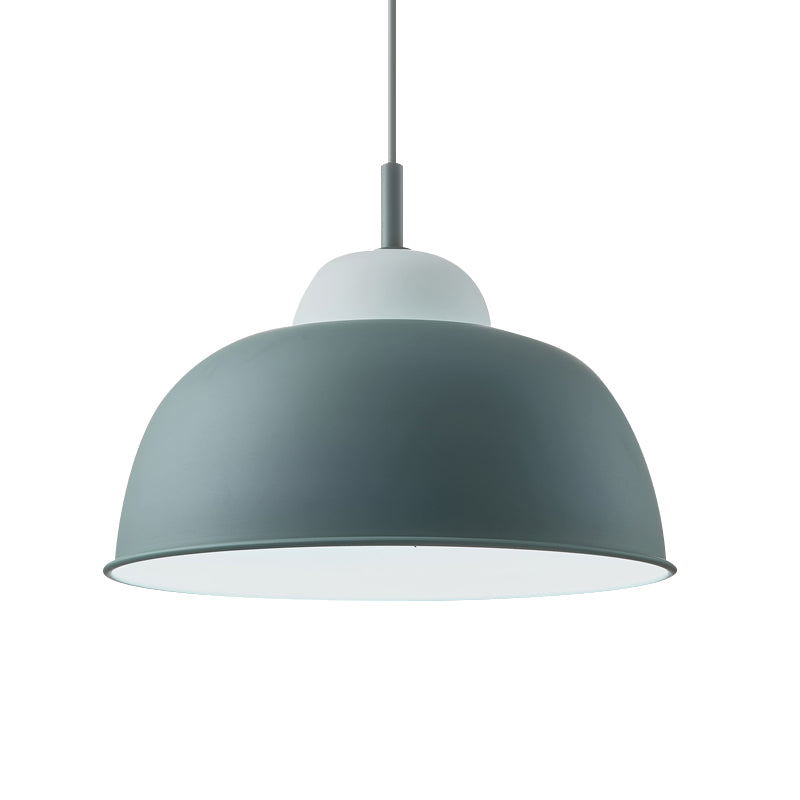 Nordic Style Bowl Shade Pendant Light 1 Bulb Metallic Hanging Light Fixture in Black/Green over Table Clearhalo 'Ceiling Lights' 'Modern Pendants' 'Modern' 'Pendant Lights' 'Pendants' Lighting' 1416966