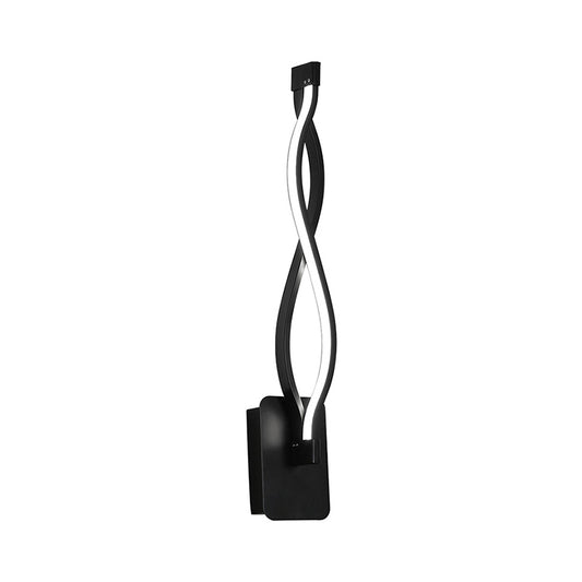 Acrylic Intertwined LED Wall Sconce Simplicity 1 Light Black/White Sconce Lighting in Warm/White Light Clearhalo 'Modern wall lights' 'Modern' 'Wall Lamps & Sconces' 'Wall Lights' Lighting' 141707
