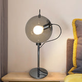 Round Shade Clear Glass Study Lamp Nordic Style Single Bulb Bedroom Reading Book Light Clearhalo 'Lamps' 'Table Lamps' Lighting' 1417115