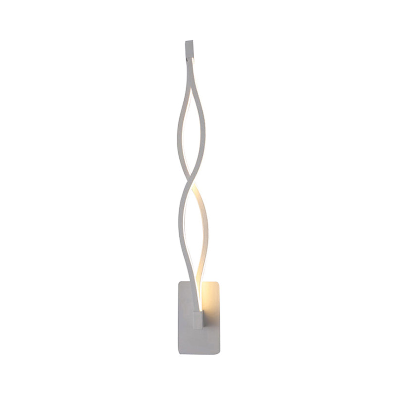 Acrylic Intertwined LED Wall Sconce Simplicity 1 Light Black/White Sconce Lighting in Warm/White Light White Warm Clearhalo 'Modern wall lights' 'Modern' 'Wall Lamps & Sconces' 'Wall Lights' Lighting' 141713