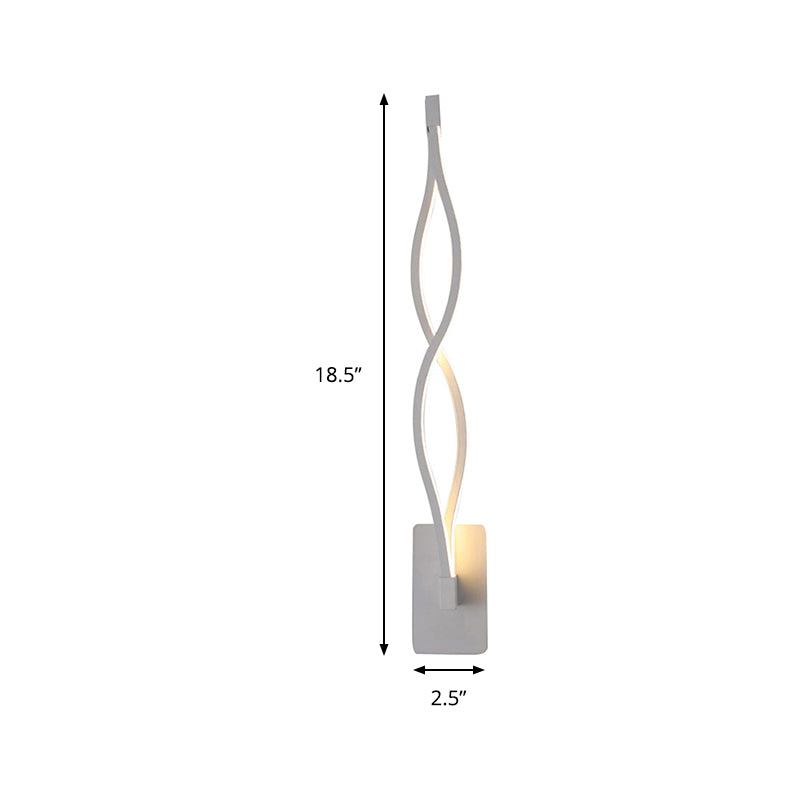 Acrylic Intertwined LED Wall Sconce Simplicity 1 Light Black/White Sconce Lighting in Warm/White Light Clearhalo 'Modern wall lights' 'Modern' 'Wall Lamps & Sconces' 'Wall Lights' Lighting' 141714