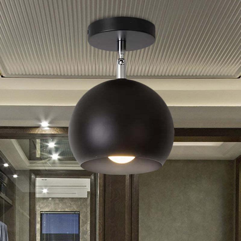 Adjustable Global Kitchen Semi Flush Light Industrial Style Metal 1 Light Black Ceiling Light Fixture Clearhalo 'Ceiling Lights' 'Close To Ceiling Lights' 'Close to ceiling' 'Semi-flushmount' Lighting' 1417161