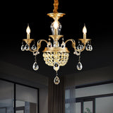 3/5 Heads Chandelier Lamp Traditional Candlestick Clear/Amber Crystal Accents Suspension Pendant Clearhalo 'Ceiling Lights' 'Chandeliers' Lighting' options 1417630