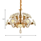 12 Bulbs Swirled Arm Chandelier Traditional Gold Clear 2-Tier Crystal Flower Shade Ceiling Light Clearhalo 'Ceiling Lights' 'Chandeliers' Lighting' options 1417694