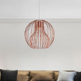 1 Head Metal Hanging Lamp Retro Style Black/White Global Dining Room Pendant Light with Cage Shade Clearhalo 'Ceiling Lights' 'Pendant Lights' 'Pendants' Lighting' 1418347