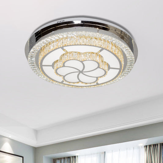 LED Circular Ceiling Mount Contemporary Clear Crystal Blocks Flush Light Fixture for Parlor Clear Clearhalo 'Ceiling Lights' 'Close To Ceiling Lights' 'Close to ceiling' 'Flush mount' Lighting' 1418394