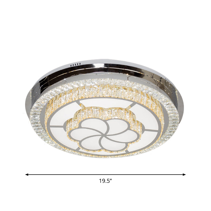 LED Circular Ceiling Mount Contemporary Clear Crystal Blocks Flush Light Fixture for Parlor Clearhalo 'Ceiling Lights' 'Close To Ceiling Lights' 'Close to ceiling' 'Flush mount' Lighting' 1418397