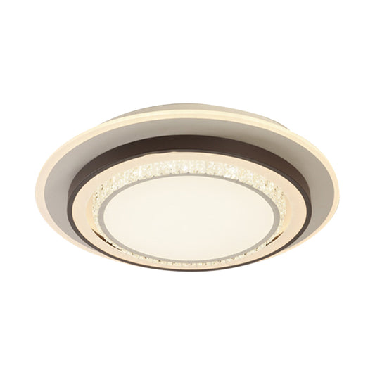 White LED Flush Mount Lamp Modern Square-Cut Crystals Round Close to Ceiling Lighting Clearhalo 'Ceiling Lights' 'Close To Ceiling Lights' 'Close to ceiling' 'Flush mount' Lighting' 1418400