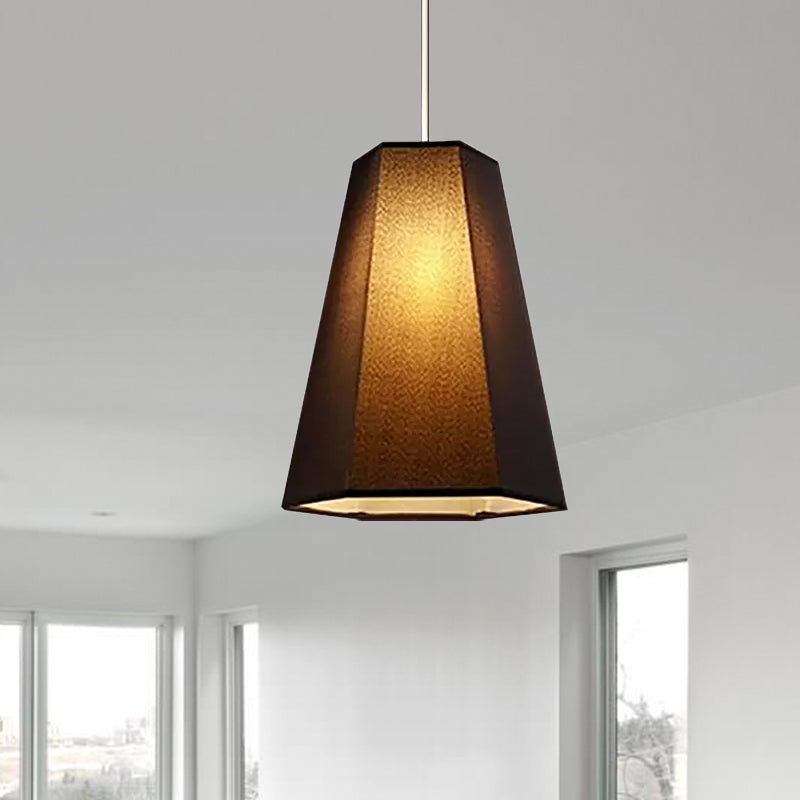 Tapered Fabric Hanging Light Industrial Style 1 Light Restaurant Ceiling Pendant Fixture in Black/White Clearhalo 'Ceiling Lights' 'Modern Pendants' 'Modern' 'Pendant Lights' 'Pendants' Lighting' 1418513