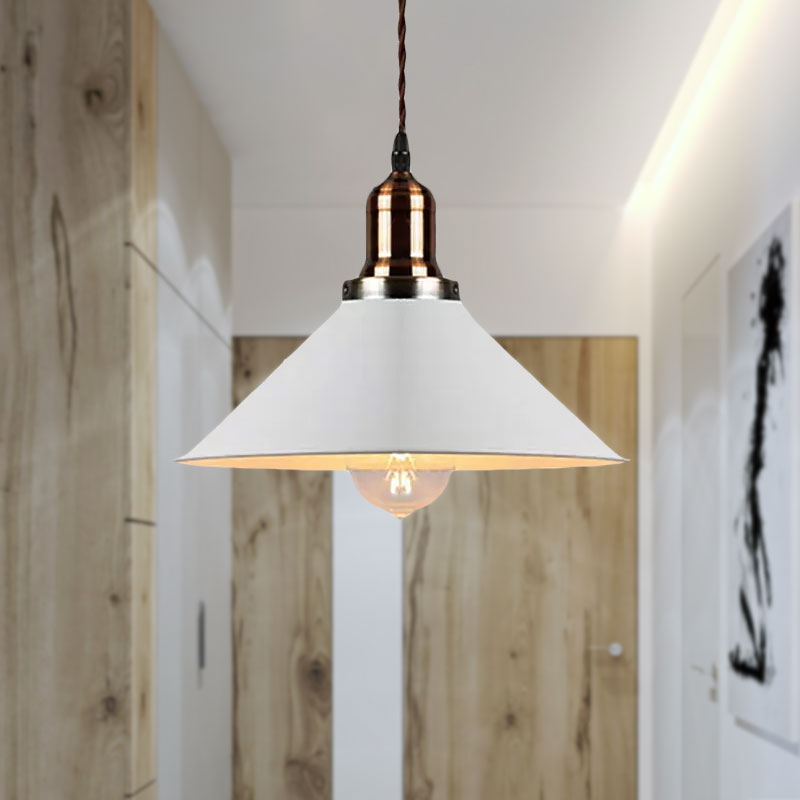 Loft Stylish Cone/Saucer/Dome Shade Ceiling Pendant 1 Light Metal Hanging Pendant in White for Restaurant Clearhalo 'Ceiling Lights' 'Modern Pendants' 'Modern' 'Pendant Lights' 'Pendants' Lighting' 1418683