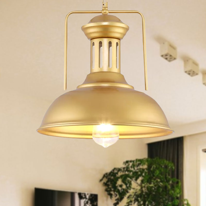 13"/16" Wide 1 Bulb Barn Shade Pendant Light Industrial Stylish Gold Finish Metal Hanging Lamp over Table Clearhalo 'Art Deco Pendants' 'Cast Iron' 'Ceiling Lights' 'Ceramic' 'Crystal' 'Industrial Pendants' 'Industrial' 'Metal' 'Middle Century Pendants' 'Pendant Lights' 'Pendants' 'Tiffany' Lighting' 1418735