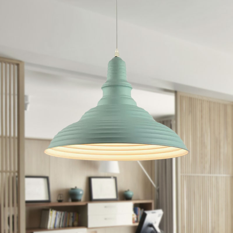 Metal Pink/Blue Pendant Lamp Ribbed Double Bubble 1 Light Industrial Style Suspension Light for Bedroom Clearhalo 'Ceiling Lights' 'Modern Pendants' 'Modern' 'Pendant Lights' 'Pendants' Lighting' 1418749