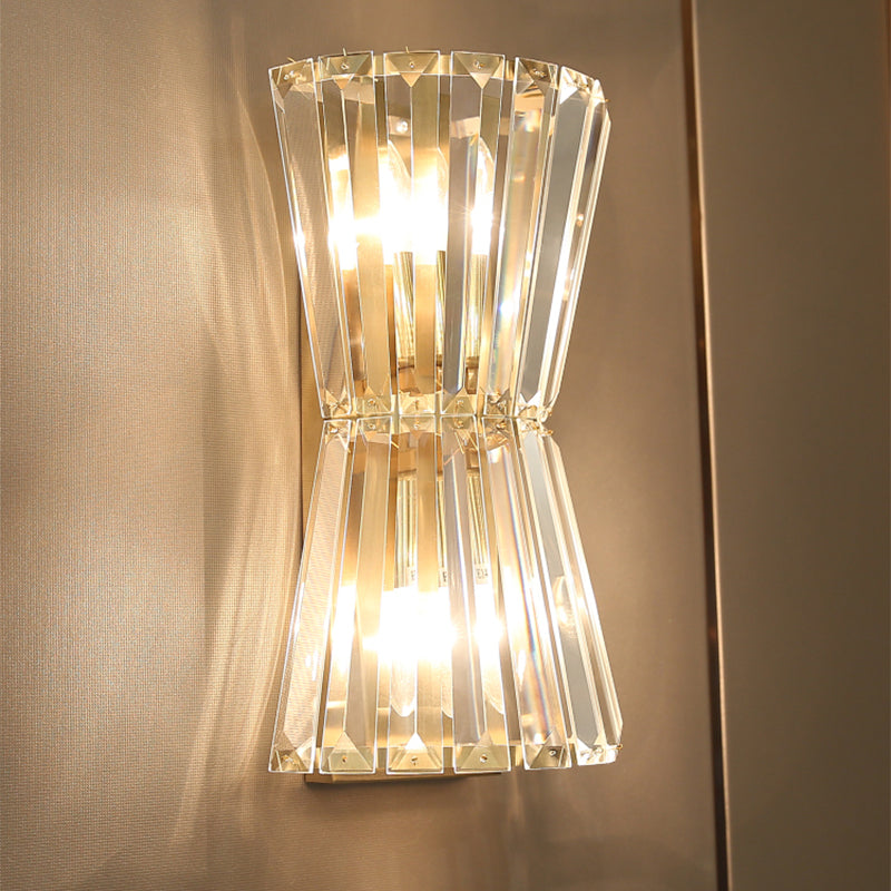 Clear Crystal Shade Conical Wall Mounted Light Modern 2 Heads Corridor Wall Lighting Fixture Clearhalo 'Modern wall lights' 'Modern' 'Wall Lamps & Sconces' 'Wall Lights' Lighting' 1418940