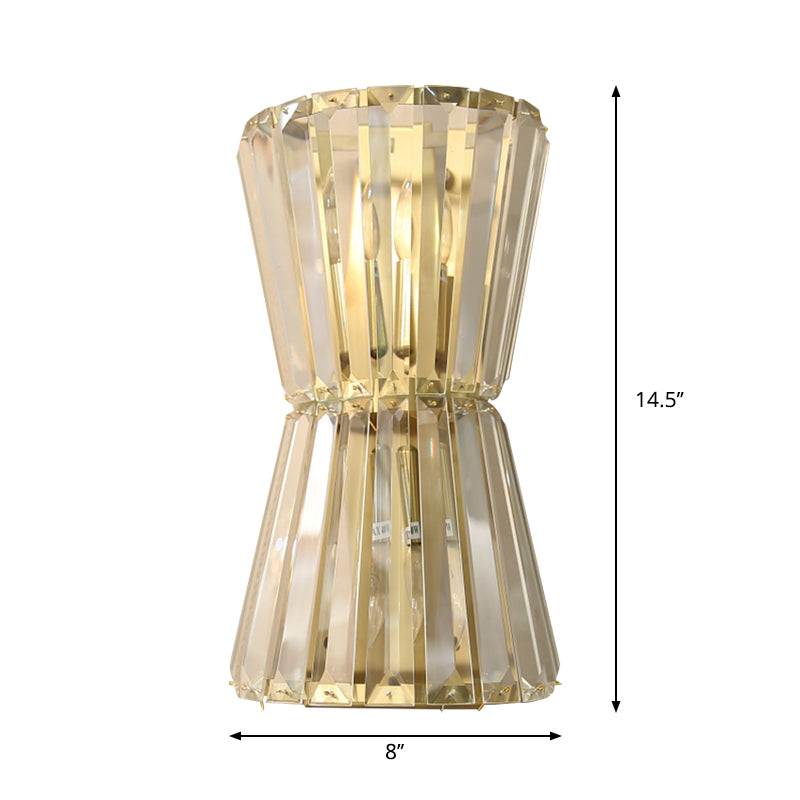 Clear Crystal Shade Conical Wall Mounted Light Modern 2 Heads Corridor Wall Lighting Fixture Clearhalo 'Modern wall lights' 'Modern' 'Wall Lamps & Sconces' 'Wall Lights' Lighting' 1418942