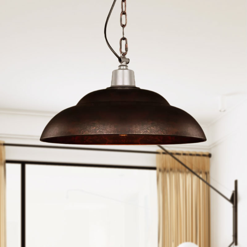 Industrial Stylish Double Bubble Suspension Light 1 Light Iron Pendant Lighting in Rust for Dining Room Clearhalo 'Art Deco Pendants' 'Cast Iron' 'Ceiling Lights' 'Ceramic' 'Crystal' 'Industrial Pendants' 'Industrial' 'Metal' 'Middle Century Pendants' 'Pendant Lights' 'Pendants' 'Tiffany' Lighting' 1419197
