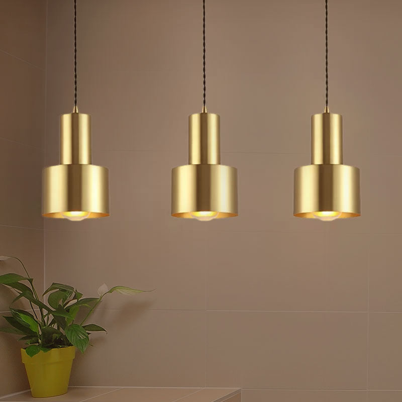 Brass Drum Shaped Ceiling Pendant Light Retro Style Metal 1 Light Living Room Hanging Lamp Clearhalo 'Art Deco Pendants' 'Cast Iron' 'Ceiling Lights' 'Ceramic' 'Crystal' 'Industrial Pendants' 'Industrial' 'Metal' 'Middle Century Pendants' 'Pendant Lights' 'Pendants' 'Tiffany' Lighting' 1419244