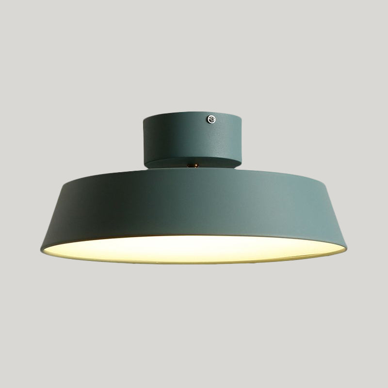 Contemporary Barn Semi Mount Lighting 1 Light Metal Rotatable Ceiling Light Fixture with Acrylic Diffuser in White/Green Clearhalo 'Ceiling Lights' 'Close To Ceiling Lights' 'Close to ceiling' 'Flush mount' Lighting' 1419337