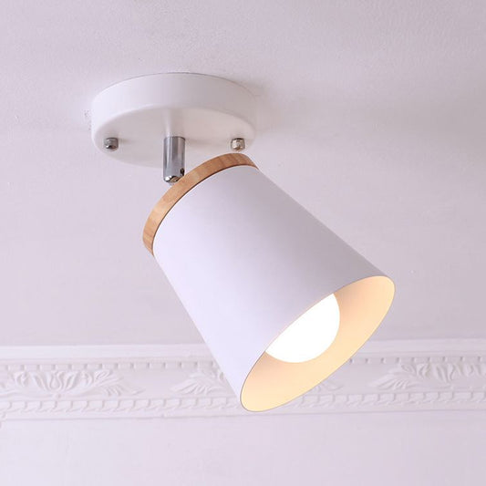 1/2/3-Bulb Semi Flush Light Modernism Tapered Shade Metal Rotatable Semi Flush Mount Light in White for Living Room Clearhalo 'Ceiling Lights' 'Close To Ceiling Lights' 'Close to ceiling' 'Semi-flushmount' Lighting' 1419366