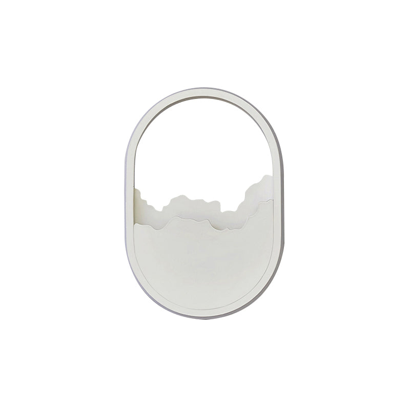 Oval Bedroom Wall Sconce Acrylic LED 8" Wide Single Light Modern Bedside Wall Lamp in Warm/White Clearhalo 'Modern wall lights' 'Modern' 'Wall Lamps & Sconces' 'Wall Lights' Lighting' 141939