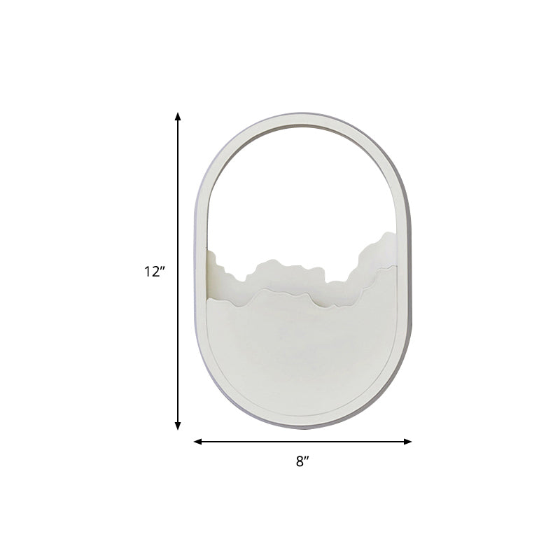 Oval Bedroom Wall Sconce Acrylic LED 8" Wide Single Light Modern Bedside Wall Lamp in Warm/White Clearhalo 'Modern wall lights' 'Modern' 'Wall Lamps & Sconces' 'Wall Lights' Lighting' 141940