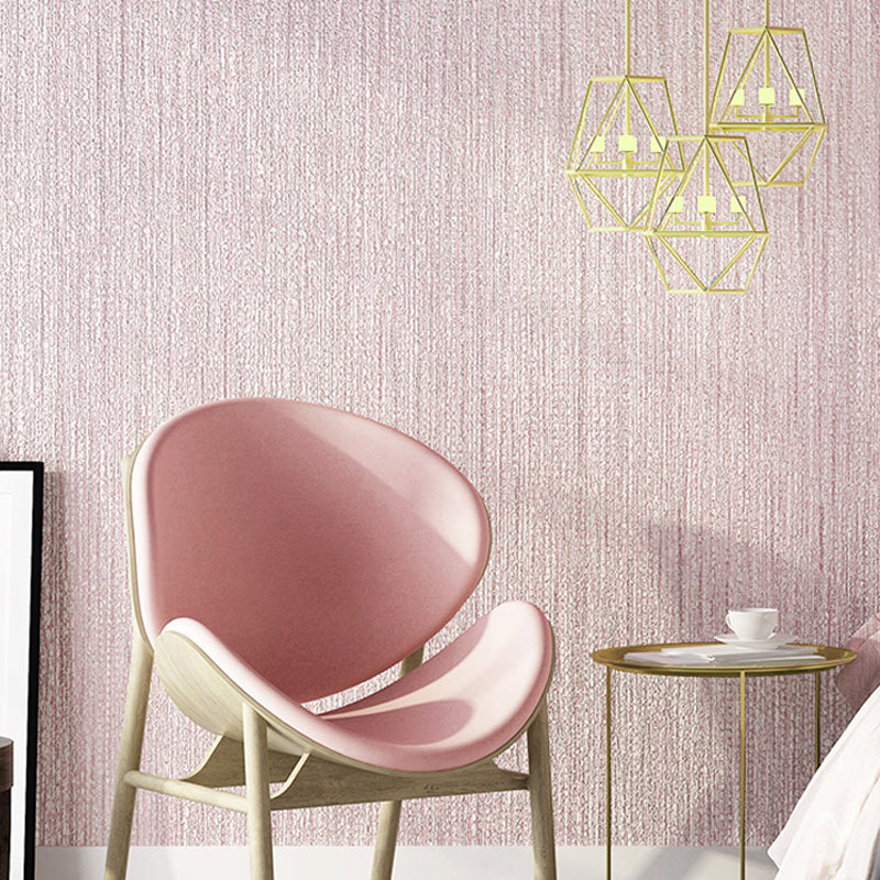 Modern Solid Striped Wallpaper Roll Pastel Color Stain-Proof Wall Art for Dining Room Light Pink Clearhalo 'Modern wall decor' 'Modern' 'Wallpaper' Wall Decor' 1420308