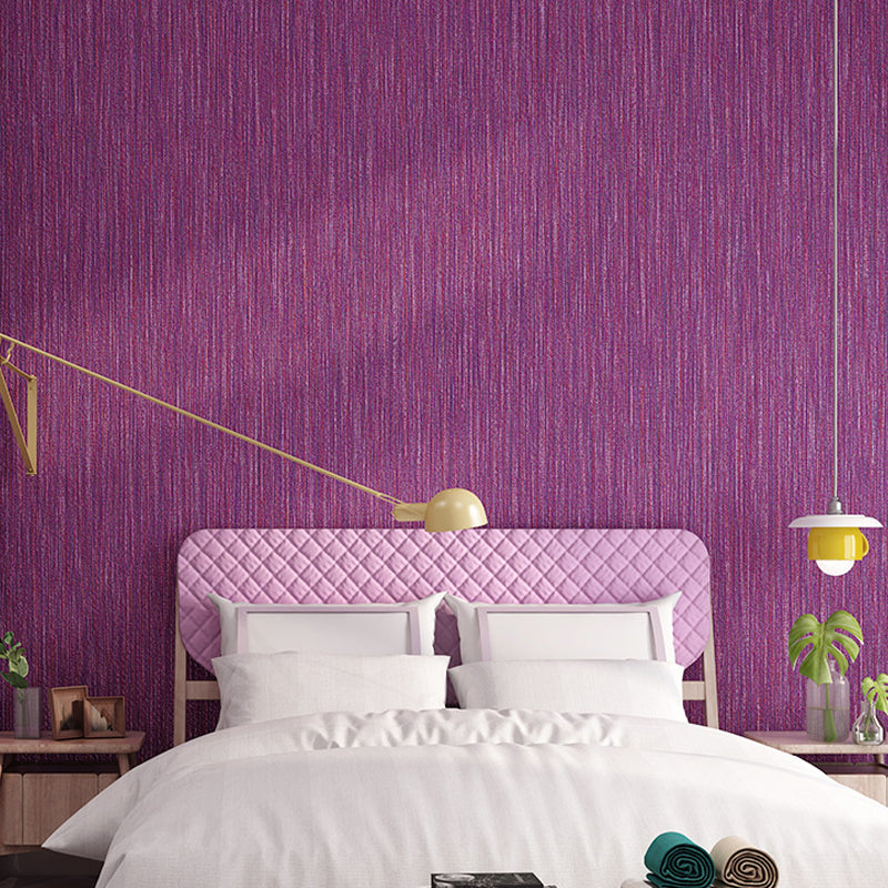 Modern Solid Striped Wallpaper Roll Pastel Color Stain-Proof Wall Art for Dining Room Purple Clearhalo 'Modern wall decor' 'Modern' 'Wallpaper' Wall Decor' 1420312