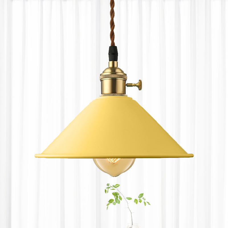 Conic Shade Dining Room Ceiling Light Fixture Industrial Style Metal 1 Light Gray/White/Pink Pendant Lighting Clearhalo 'Ceiling Lights' 'Modern Pendants' 'Modern' 'Pendant Lights' 'Pendants' Lighting' 1420880