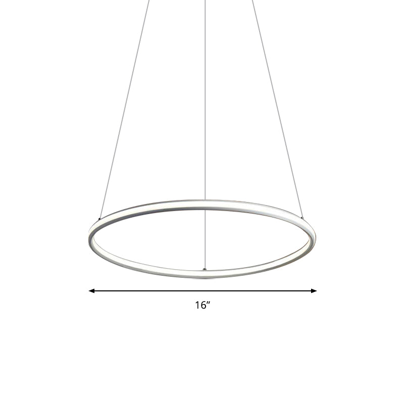 Acrylic Ring Chandelier Simple 1/2/3-Light LED Ceiling Pendant Lighting Fixture in Warm/White/Natural Light Clearhalo 'Ceiling Lights' 'Chandeliers' 'Modern Chandeliers' 'Modern' Lighting' 142314