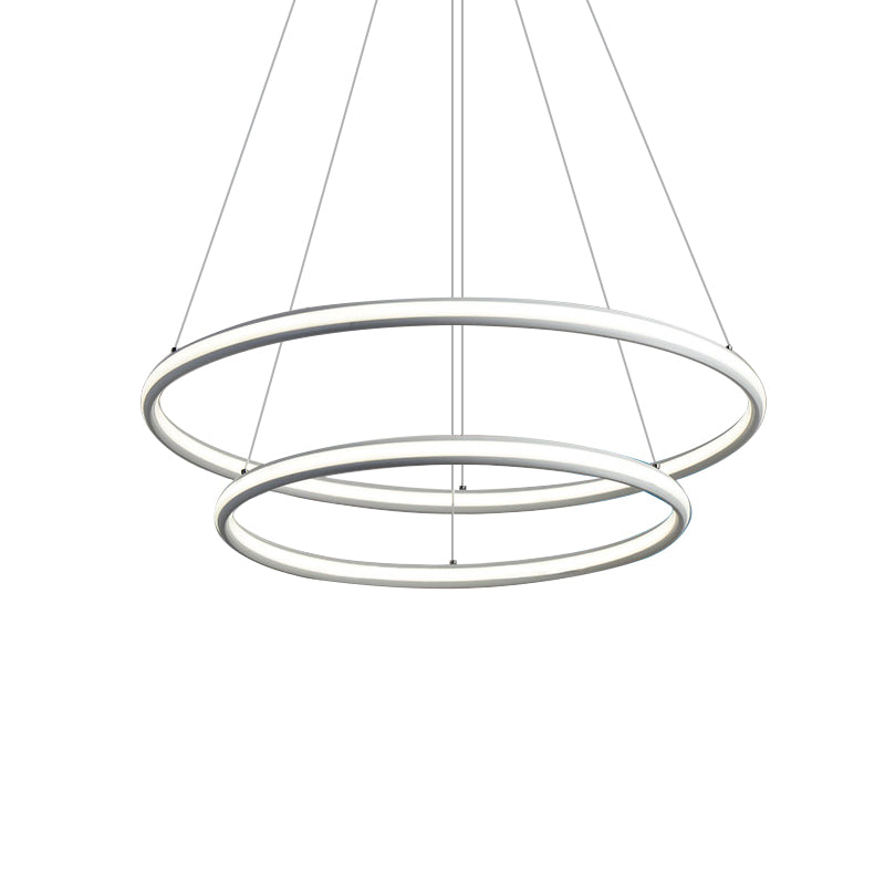 Acrylic Ring Chandelier Simple 1/2/3-Light LED Ceiling Pendant Lighting Fixture in Warm/White/Natural Light Clearhalo 'Ceiling Lights' 'Chandeliers' 'Modern Chandeliers' 'Modern' Lighting' 142317