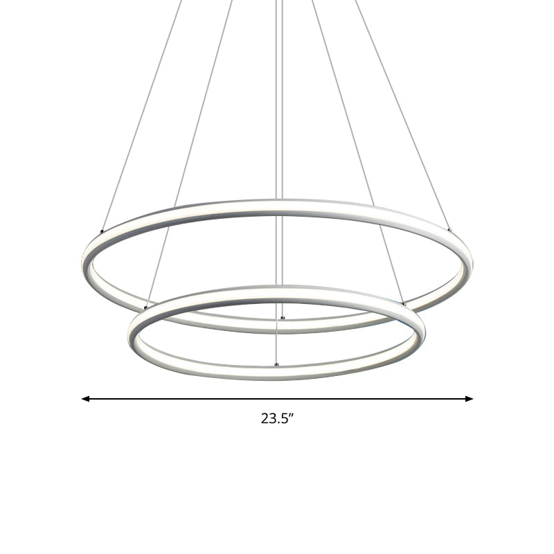 Acrylic Ring Chandelier Simple 1/2/3-Light LED Ceiling Pendant Lighting Fixture in Warm/White/Natural Light Clearhalo 'Ceiling Lights' 'Chandeliers' 'Modern Chandeliers' 'Modern' Lighting' 142318