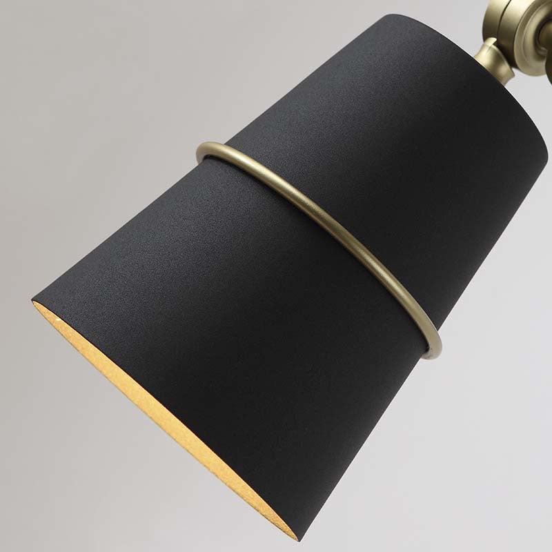 1 Light Wall Mount Light Modern Style Tapered Metal Wall Lighting with Swing Arm in Black/White for Hallway Clearhalo 'Cast Iron' 'Glass' 'Industrial' 'Modern wall lights' 'Modern' 'Tiffany' 'Traditional wall lights' 'Wall Lamps & Sconces' 'Wall Lights' Lighting' 142348