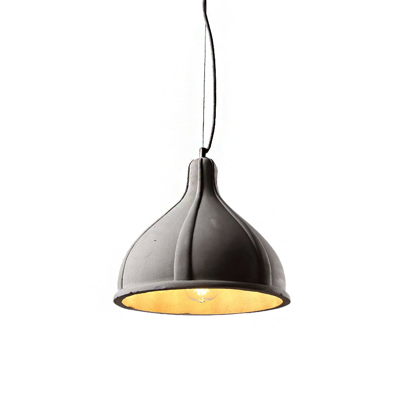 Cement Domed/Bucket Pendant Lighting Industrial 1 Light Restaurant Hanging Ceiling Lamp in Grey Clearhalo 'Ceiling Lights' 'Modern Pendants' 'Modern' 'Pendant Lights' 'Pendants' Lighting' 142380