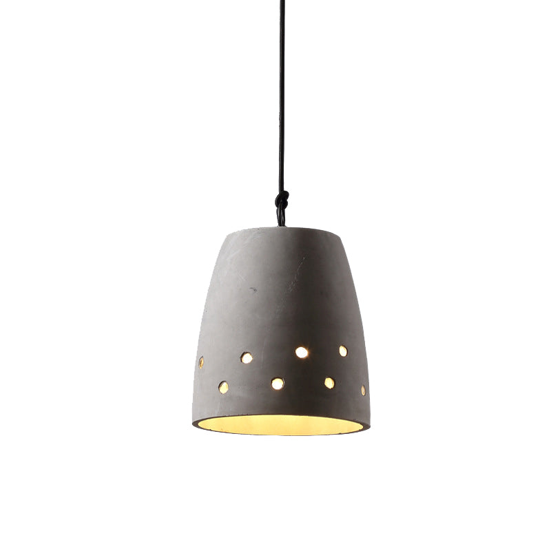 Cement Domed/Bucket Pendant Lighting Industrial 1 Light Restaurant Hanging Ceiling Lamp in Grey Clearhalo 'Ceiling Lights' 'Modern Pendants' 'Modern' 'Pendant Lights' 'Pendants' Lighting' 142386