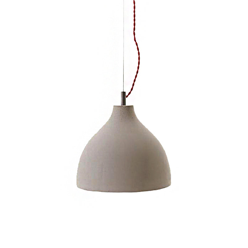 Cement Domed/Bucket Pendant Lighting Industrial 1 Light Restaurant Hanging Ceiling Lamp in Grey Clearhalo 'Ceiling Lights' 'Modern Pendants' 'Modern' 'Pendant Lights' 'Pendants' Lighting' 142389