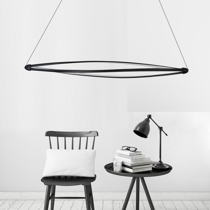 Spiral Hanging Lamp Kit Modern Acrylic LED Black/White Ceiling Pendant in Warm/White/Natural Light Black Clearhalo 'Ceiling Lights' 'Modern Pendants' 'Modern' 'Pendant Lights' 'Pendants' Lighting' 142391