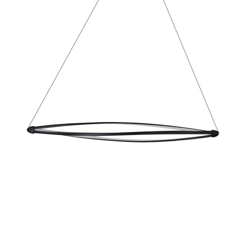 Spiral Hanging Lamp Kit Modern Acrylic LED Black/White Ceiling Pendant in Warm/White/Natural Light Clearhalo 'Ceiling Lights' 'Modern Pendants' 'Modern' 'Pendant Lights' 'Pendants' Lighting' 142393