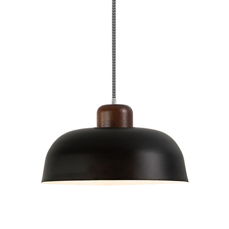 12"/15" W Bowl Shade Dining Table Ceiling Hanging Light Vintage Style Metallic 1 Light Brown/Black Pendant Lamp Clearhalo 'Ceiling Lights' 'Modern Pendants' 'Modern' 'Pendant Lights' 'Pendants' Lighting' 142403
