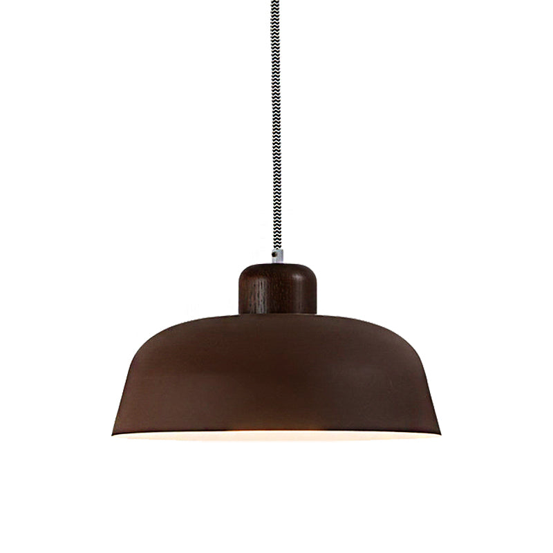 12"/15" W Bowl Shade Dining Table Ceiling Hanging Light Vintage Style Metallic 1 Light Brown/Black Pendant Lamp Clearhalo 'Ceiling Lights' 'Modern Pendants' 'Modern' 'Pendant Lights' 'Pendants' Lighting' 142407