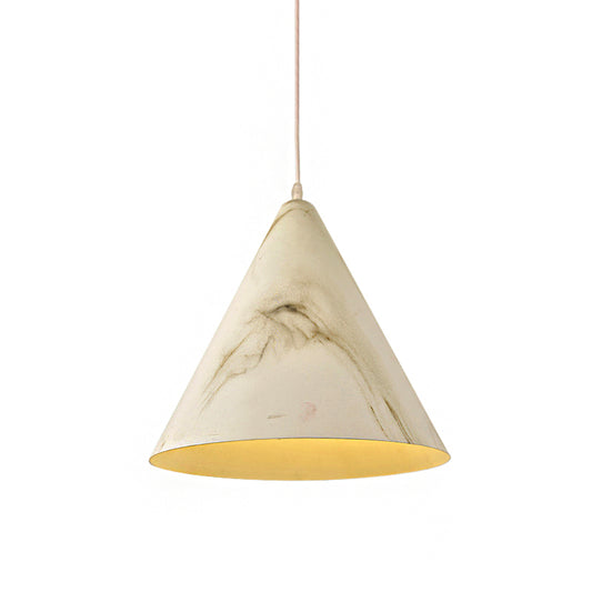 Aluminum Conic Shade Pendant Ceiling Light Modern Stylish 1 Light Living Room Ceiling Lamp in White/Yellow Clearhalo 'Ceiling Lights' 'Modern Pendants' 'Modern' 'Pendant Lights' 'Pendants' Lighting' 142416