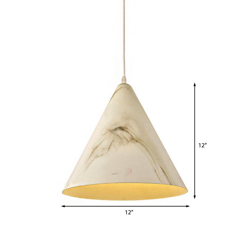 Aluminum Conic Shade Pendant Ceiling Light Modern Stylish 1 Light Living Room Ceiling Lamp in White/Yellow Clearhalo 'Ceiling Lights' 'Modern Pendants' 'Modern' 'Pendant Lights' 'Pendants' Lighting' 142417