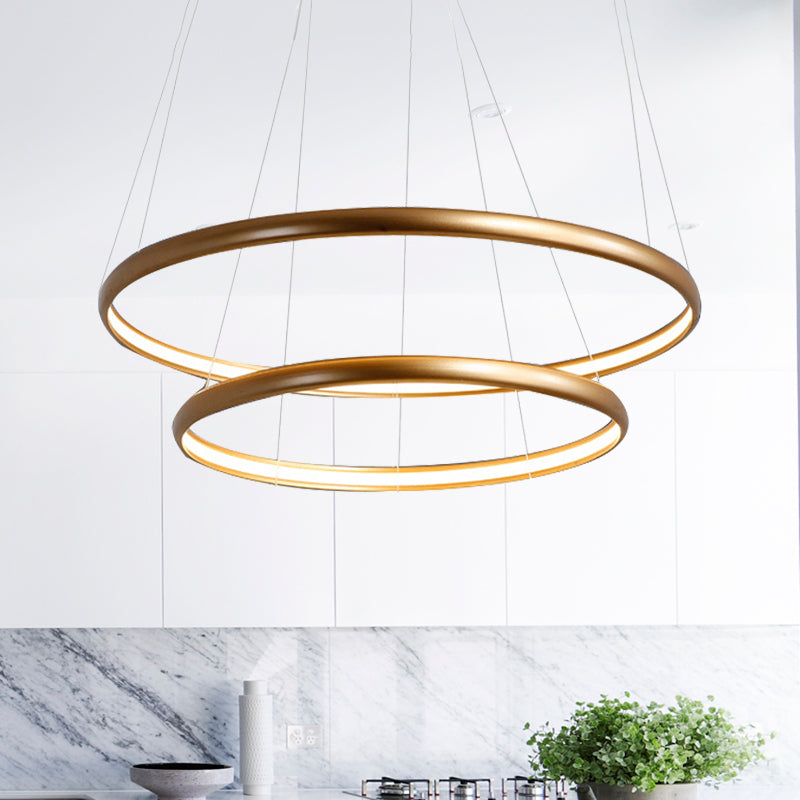 Black/Brown/Gold Orbit LED Ceiling Light Modernism 1/2/3-Light Acrylic Chandelier in Warm/White/Natural Light Clearhalo 'Ceiling Lights' 'Chandeliers' 'Modern Chandeliers' 'Modern' Lighting' 142492