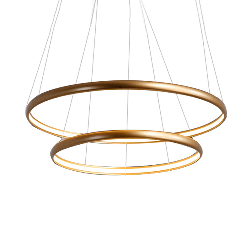 Black/Brown/Gold Orbit LED Ceiling Light Modernism 1/2/3-Light Acrylic Chandelier in Warm/White/Natural Light Clearhalo 'Ceiling Lights' 'Chandeliers' 'Modern Chandeliers' 'Modern' Lighting' 142493