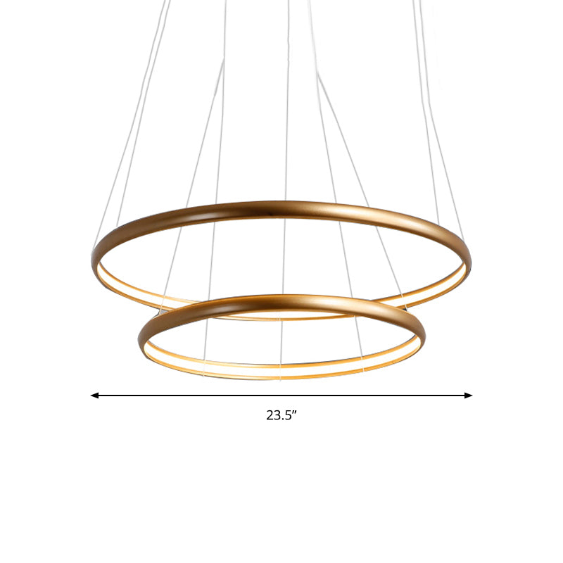 Black/Brown/Gold Orbit LED Ceiling Light Modernism 1/2/3-Light Acrylic Chandelier in Warm/White/Natural Light Clearhalo 'Ceiling Lights' 'Chandeliers' 'Modern Chandeliers' 'Modern' Lighting' 142494