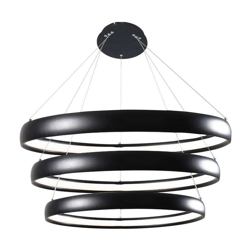 Black/Brown/Gold Orbit LED Ceiling Light Modernism 1/2/3-Light Acrylic Chandelier in Warm/White/Natural Light Clearhalo 'Ceiling Lights' 'Chandeliers' 'Modern Chandeliers' 'Modern' Lighting' 142501