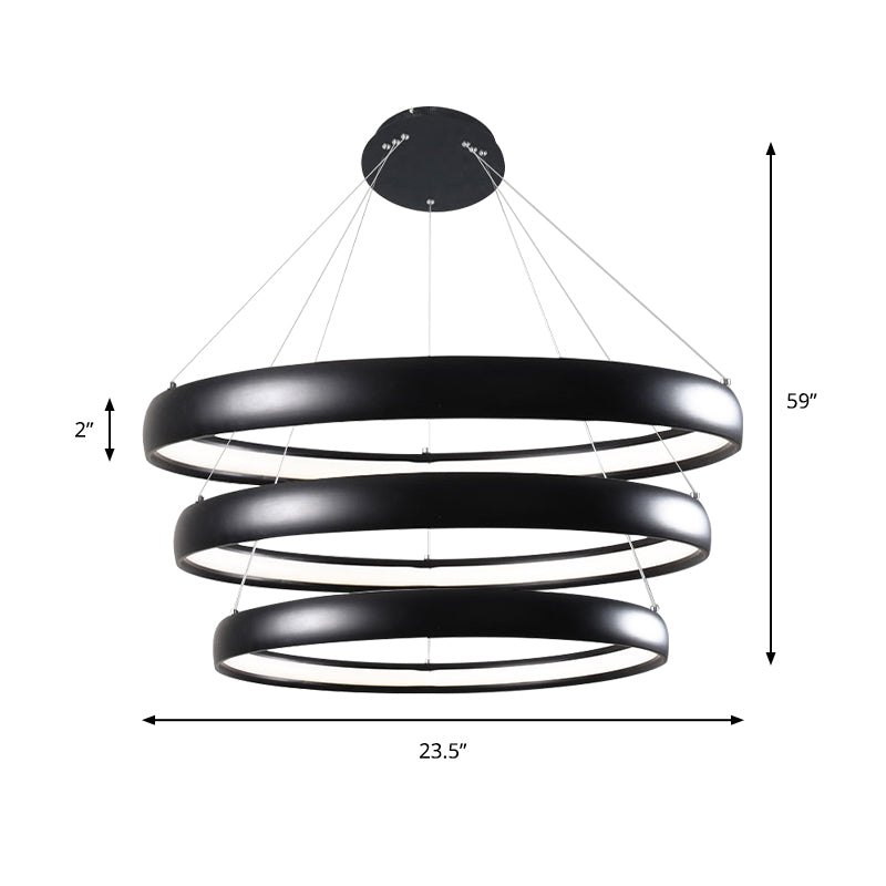 Black/Brown/Gold Orbit LED Ceiling Light Modernism 1/2/3-Light Acrylic Chandelier in Warm/White/Natural Light Clearhalo 'Ceiling Lights' 'Chandeliers' 'Modern Chandeliers' 'Modern' Lighting' 142502