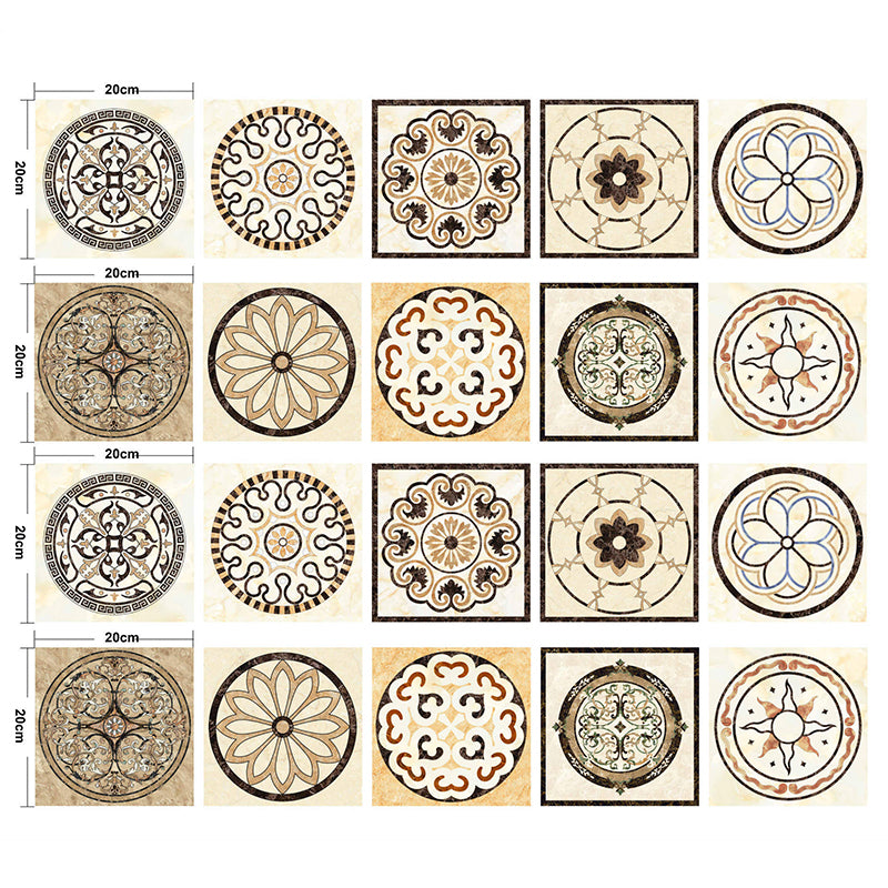 Yellow-Black Mandala Wallpaper Panels Peel Off Bohemian Kitchen Wall Decor, 8.6-sq ft Clearhalo 'Wall Decor' 'Wallpaper' 1425033