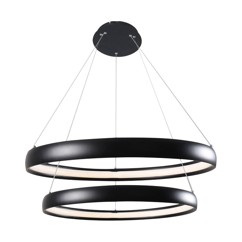 Black/Brown/Gold Orbit LED Ceiling Light Modernism 1/2/3-Light Acrylic Chandelier in Warm/White/Natural Light Clearhalo 'Ceiling Lights' 'Chandeliers' 'Modern Chandeliers' 'Modern' Lighting' 142505