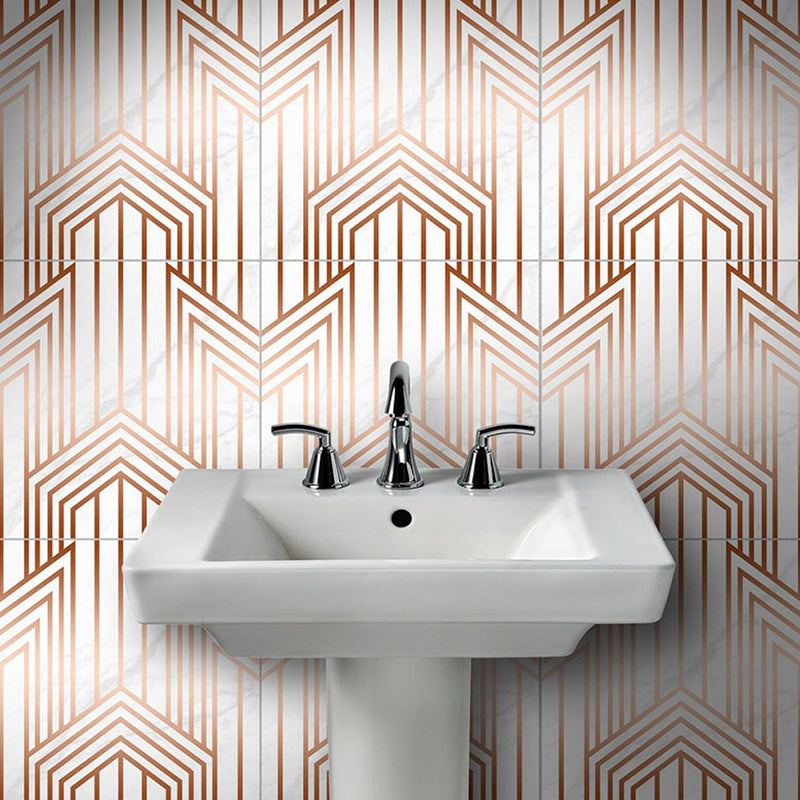 Geometric Wallpaper Panel Set Modern Pick-Up Sticks Restroom Wall Decor, 4.3-sq ft Coffee-White Clearhalo 'Modern wall decor' 'Modern' 'Wallpaper' Wall Decor' 1425080