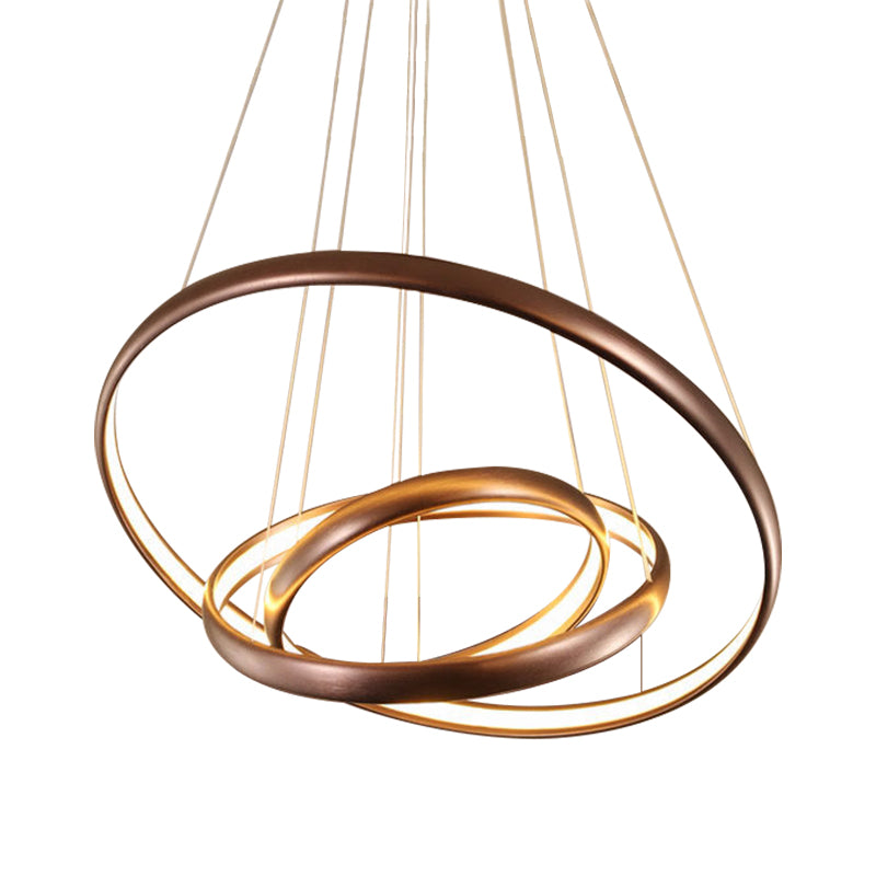 Black/Brown/Gold Orbit LED Ceiling Light Modernism 1/2/3-Light Acrylic Chandelier in Warm/White/Natural Light Clearhalo 'Ceiling Lights' 'Chandeliers' 'Modern Chandeliers' 'Modern' Lighting' 142513