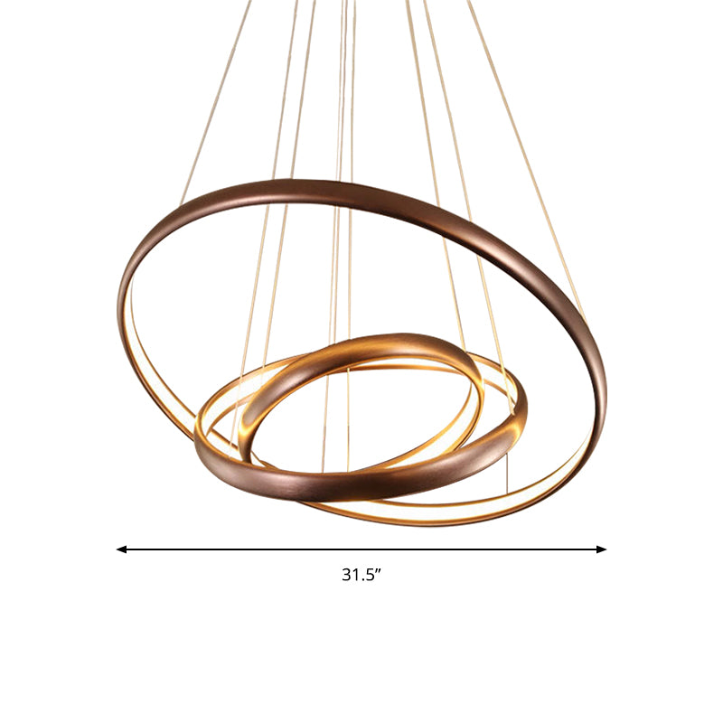 Black/Brown/Gold Orbit LED Ceiling Light Modernism 1/2/3-Light Acrylic Chandelier in Warm/White/Natural Light Clearhalo 'Ceiling Lights' 'Chandeliers' 'Modern Chandeliers' 'Modern' Lighting' 142514